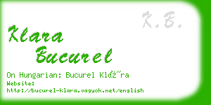 klara bucurel business card